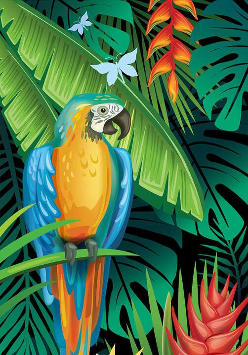 Diamond Painting - Jungle and Blue Macaw