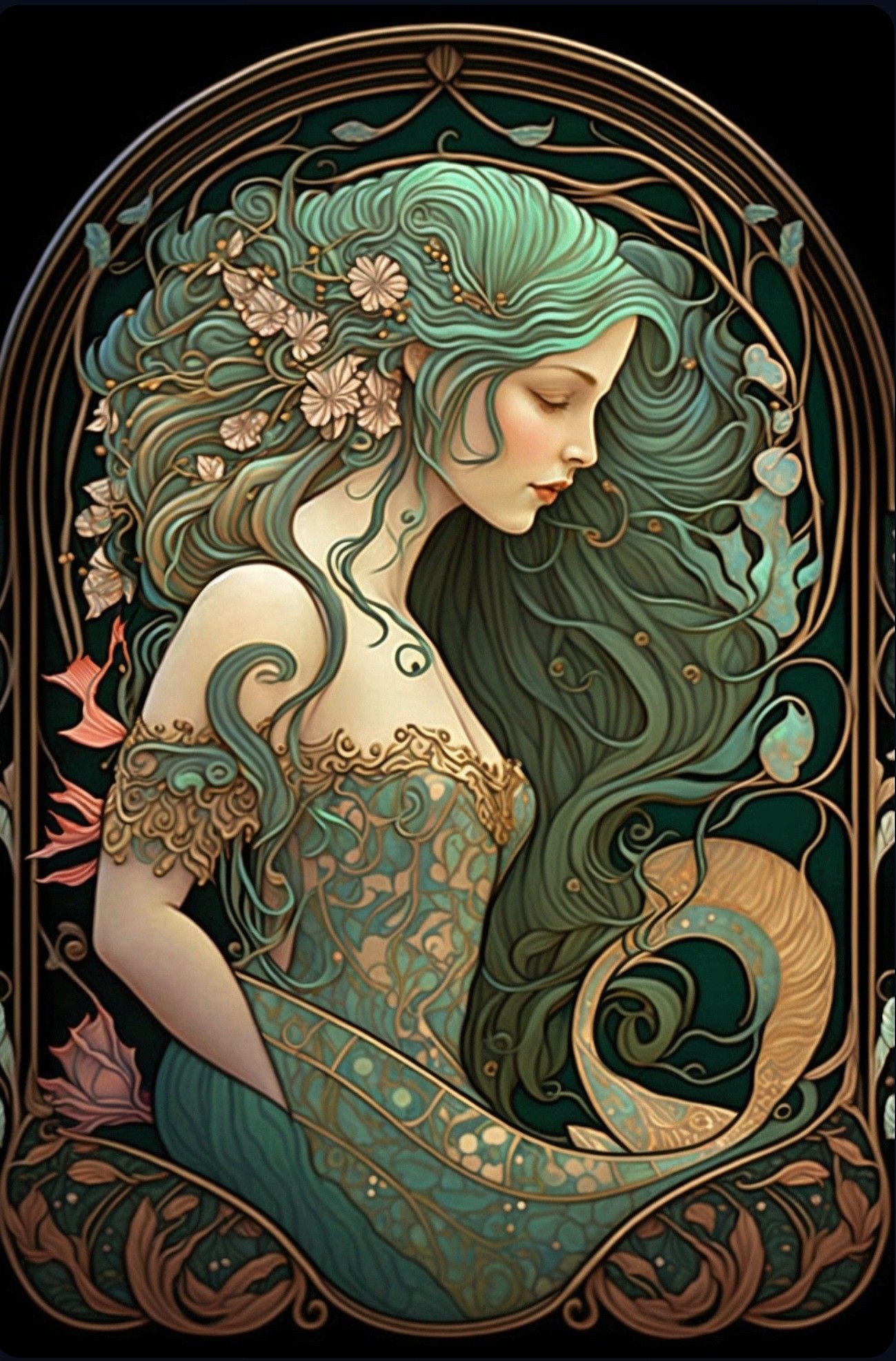 Diamond Painting - Green-haired Girl