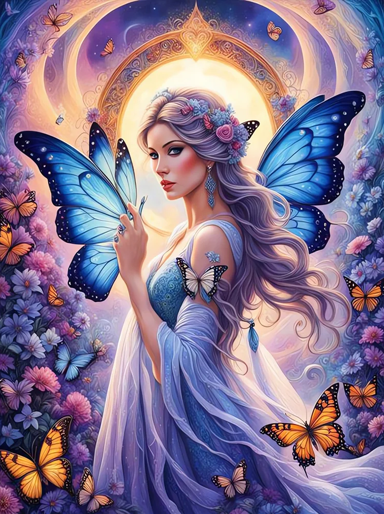 Luxury AB Velvet Diamond Painting Kit - Butterfly Fairy