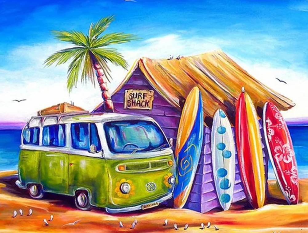 Diamond Painting -Beach Car