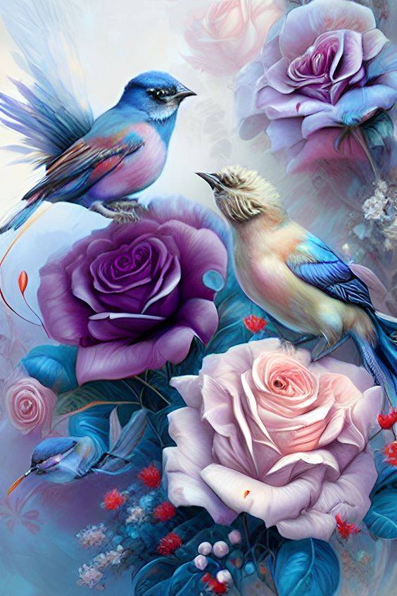 Diamond Painting -   Flowers and Birds
