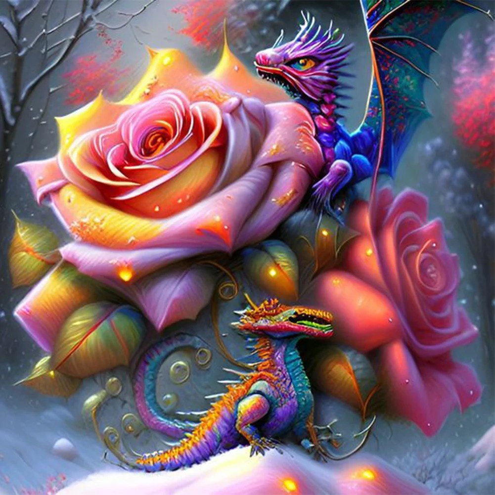 Diamond Painting -Roses and Dragons