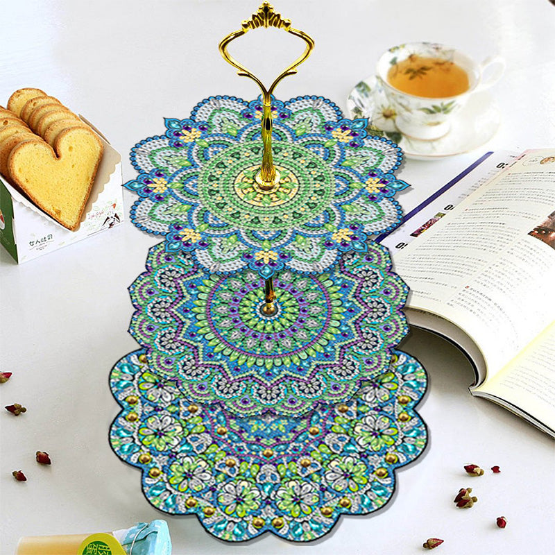 DIY Diamond Art Painting Three Layer Afternoon Tea Display | Mandala