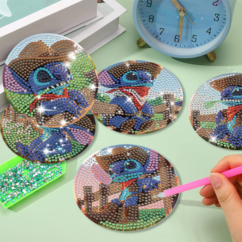 6 pcs set DIY Diamond Painting Coaster | Cartoon
