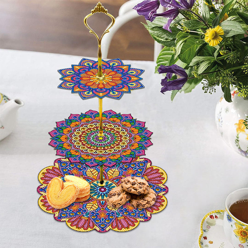 DIY Diamond Art Painting Three Layer Afternoon Tea Display | Mandala