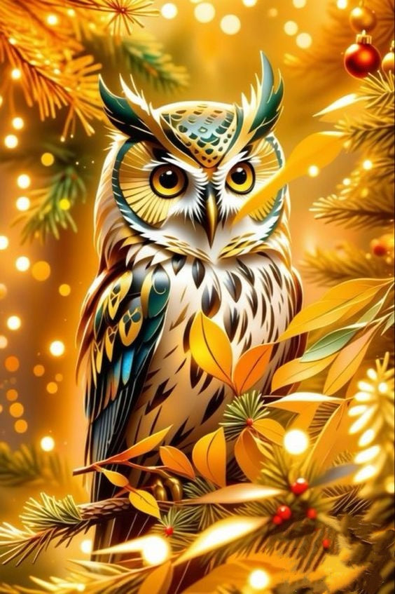 Luxury AB Velvet Diamond Painting Kit -owl