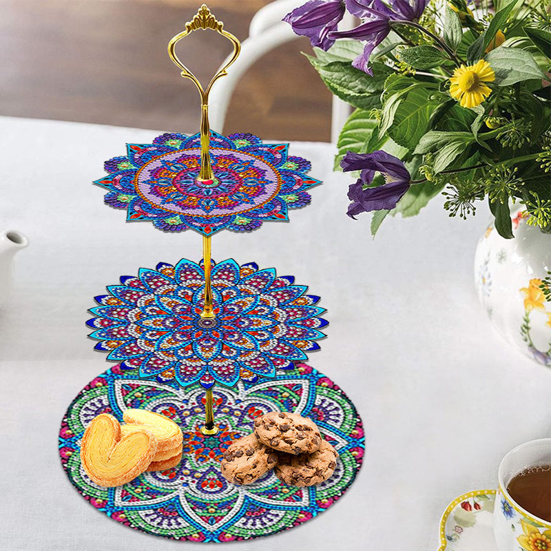 DIY Diamond Art Painting Three Layer Afternoon Tea Display | Mandala