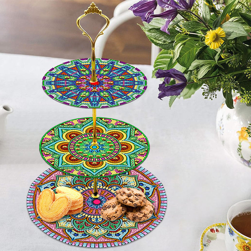 DIY Diamond Art Painting Three Layer Afternoon Tea Display | Mandala