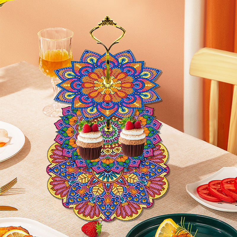 DIY Diamond Art Painting Three Layer Afternoon Tea Display | Mandala