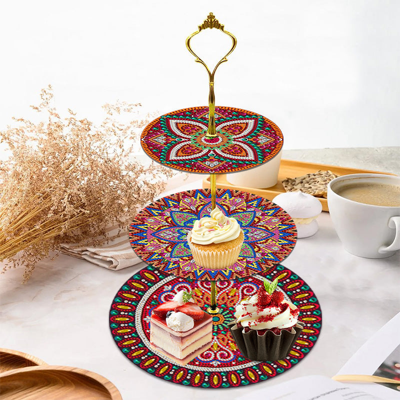 DIY Diamond Art Painting Three Layer Afternoon Tea Display | Mandala