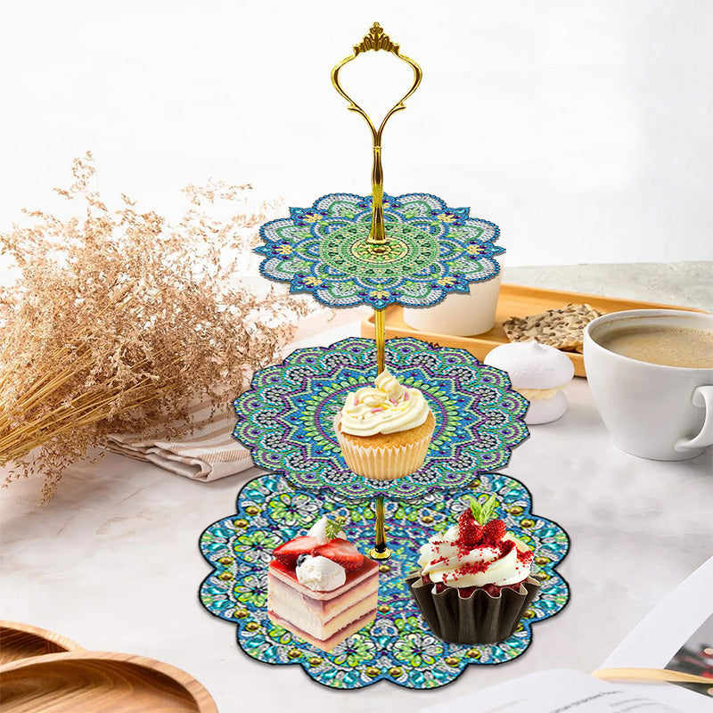 DIY Diamond Art Painting Three Layer Afternoon Tea Display | Mandala