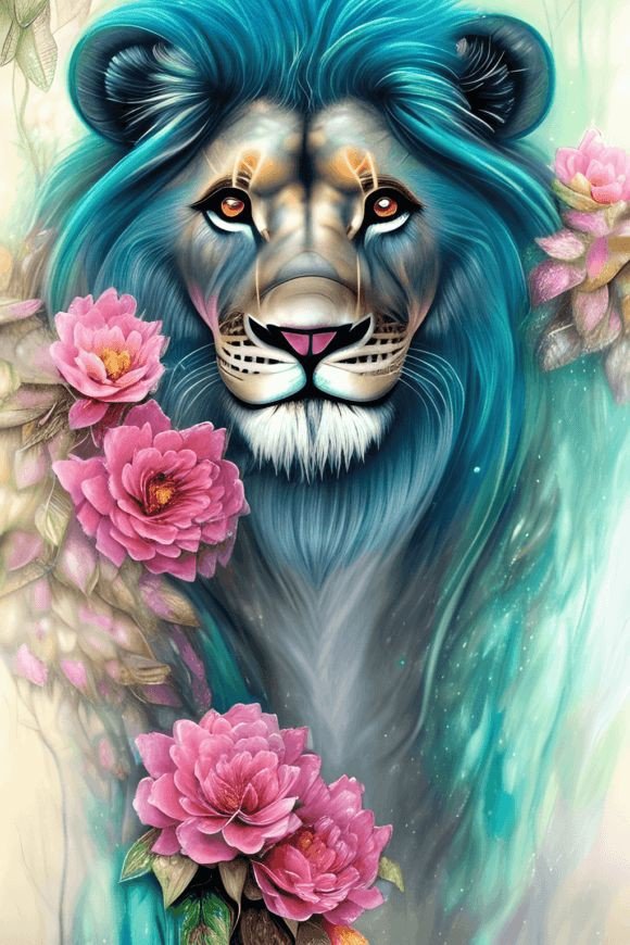 Diamond Painting -  Tiger and Flower