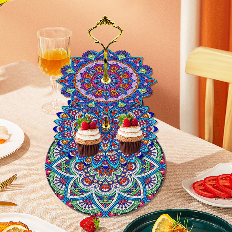 DIY Diamond Art Painting Three Layer Afternoon Tea Display | Mandala