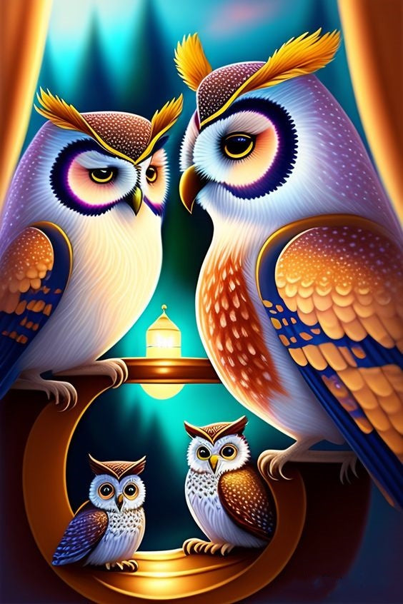 Luxury AB Velvet Diamond Painting Kit -owl