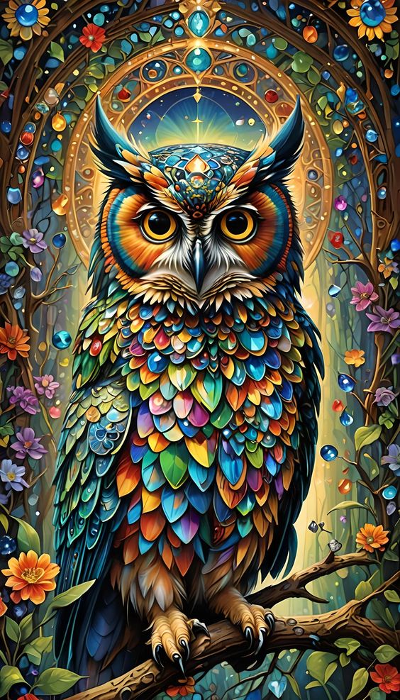 Luxury AB Velvet Diamond Painting Kit -owl