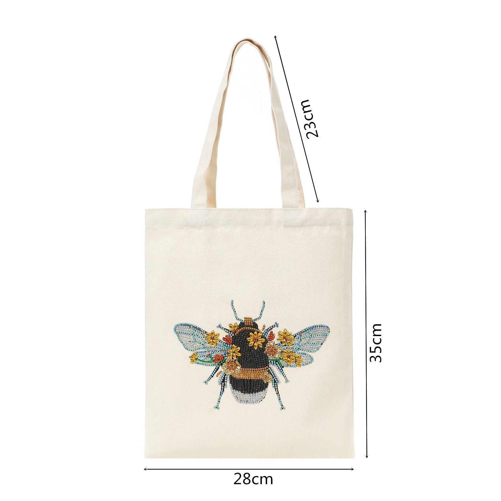 DIY Rhinestone Diamond Painting Bee Tote Bag