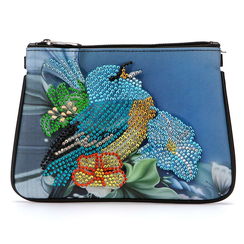 DIY Bird Art Special Shaped Diamond Painting Wristlet Wallet Women Clutch Mosaic Bag