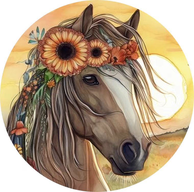 6 pcs set DIY Special Shaped Diamond Painting Coaster  | horse （no holder）