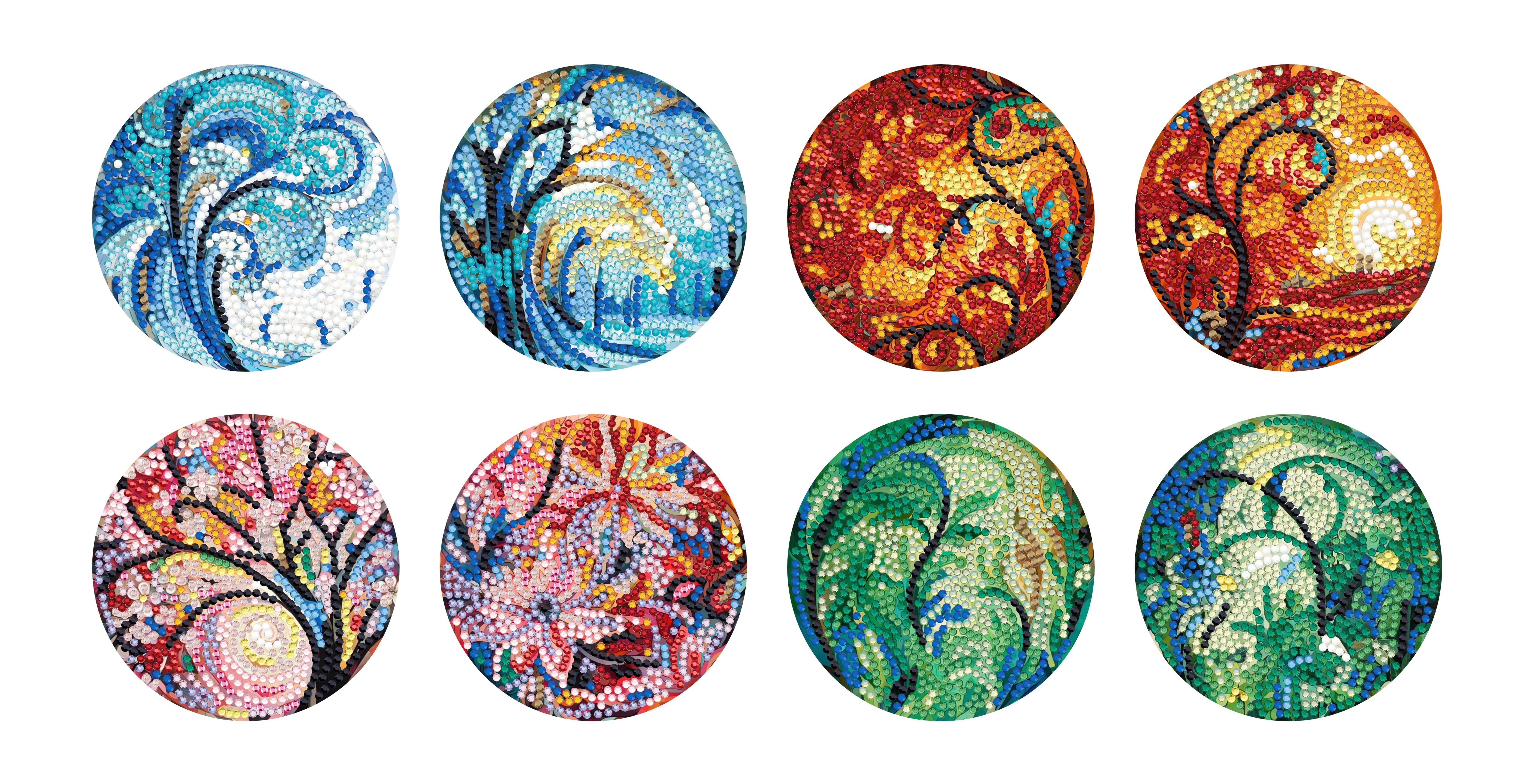 8 pcs set DIY Special Shaped Diamond Painting Coaster  | tree（no holder）