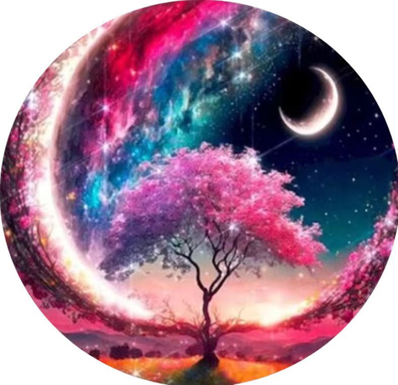 8 pcs set DIY Special Shaped Diamond Painting Coaster  | moon night scene（no holder）