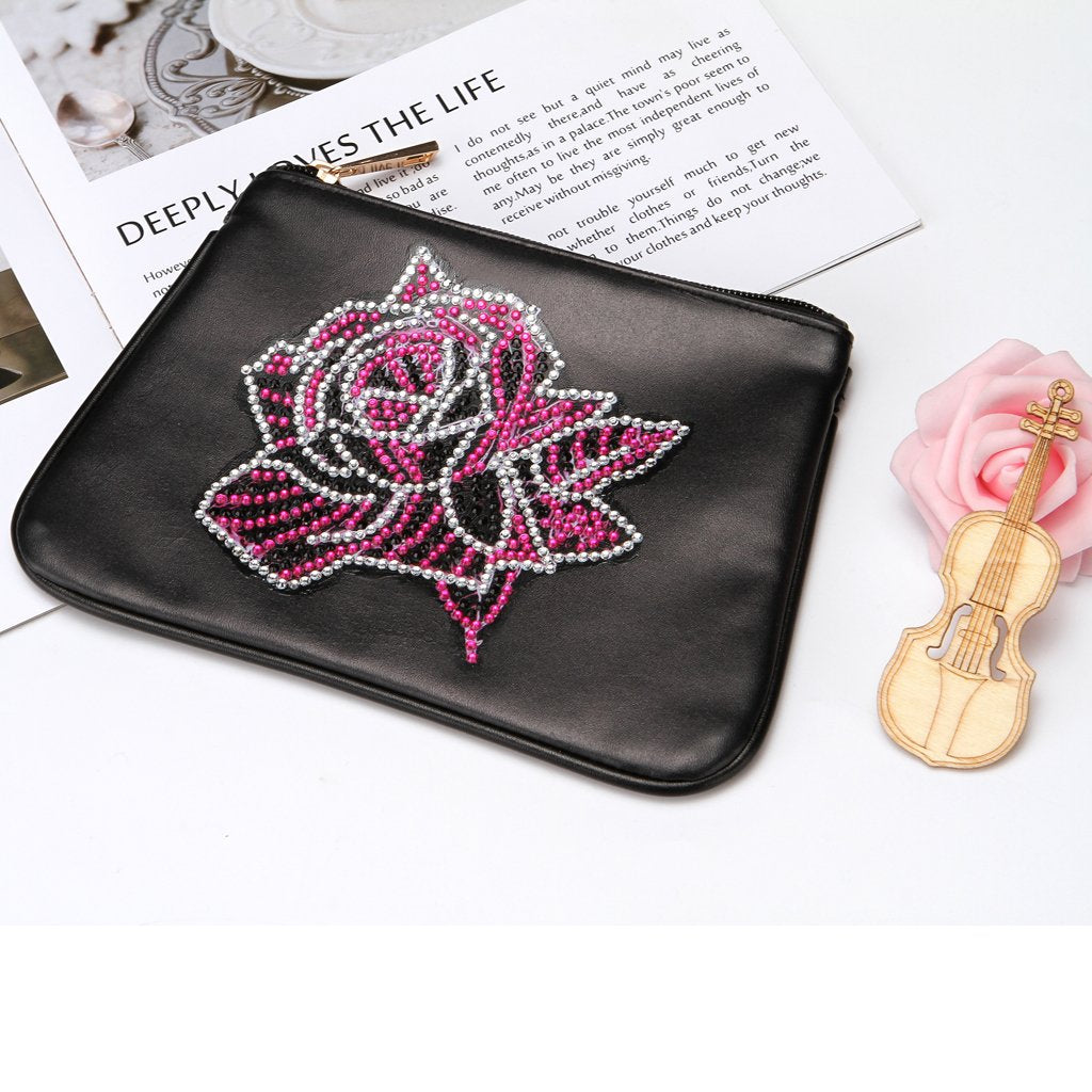 DIY Flower Special Shape 5D Diamond Painting Wristlet Wallet Women Clutch Mosaic Bag