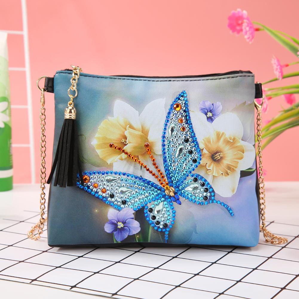 DIY Butterfly Special Shaped Diamond Painting Leather Chain Shoulder Bags