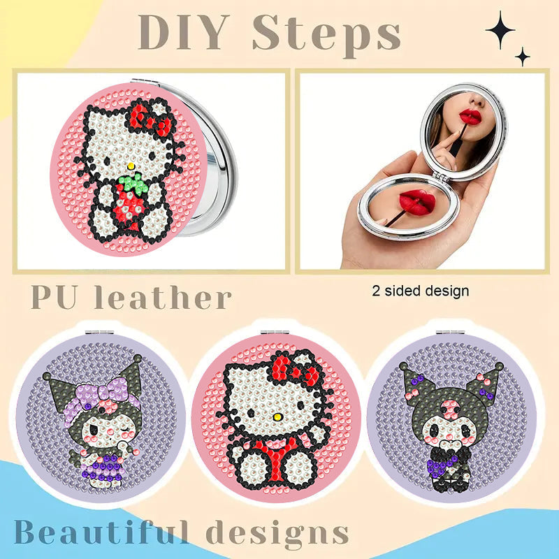 DIY Diamond Painting Creative Diamond Mini Mirror | Cartoon