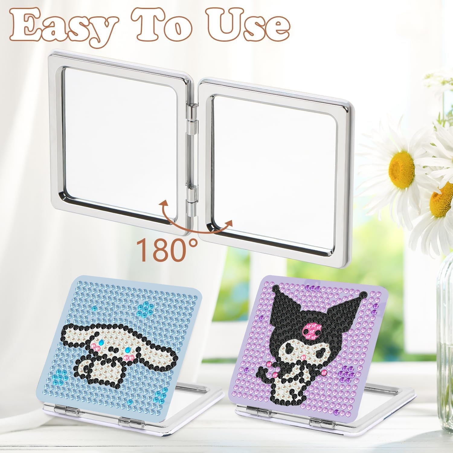 DIY Diamond Painting Creative Diamond Mini Mirror | Cartoon