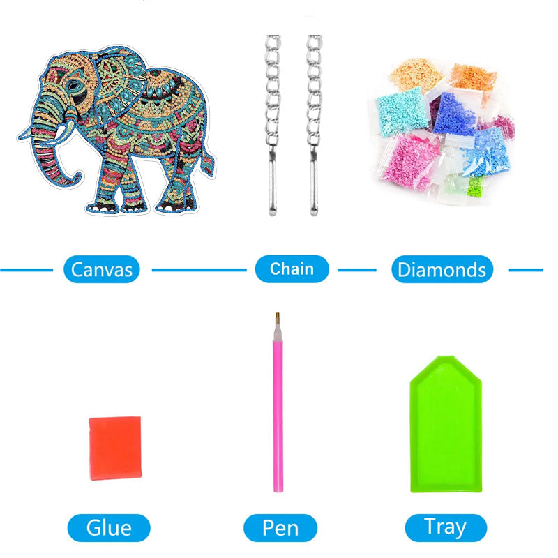 DIY Crystal Diamond Pendant | Elephant