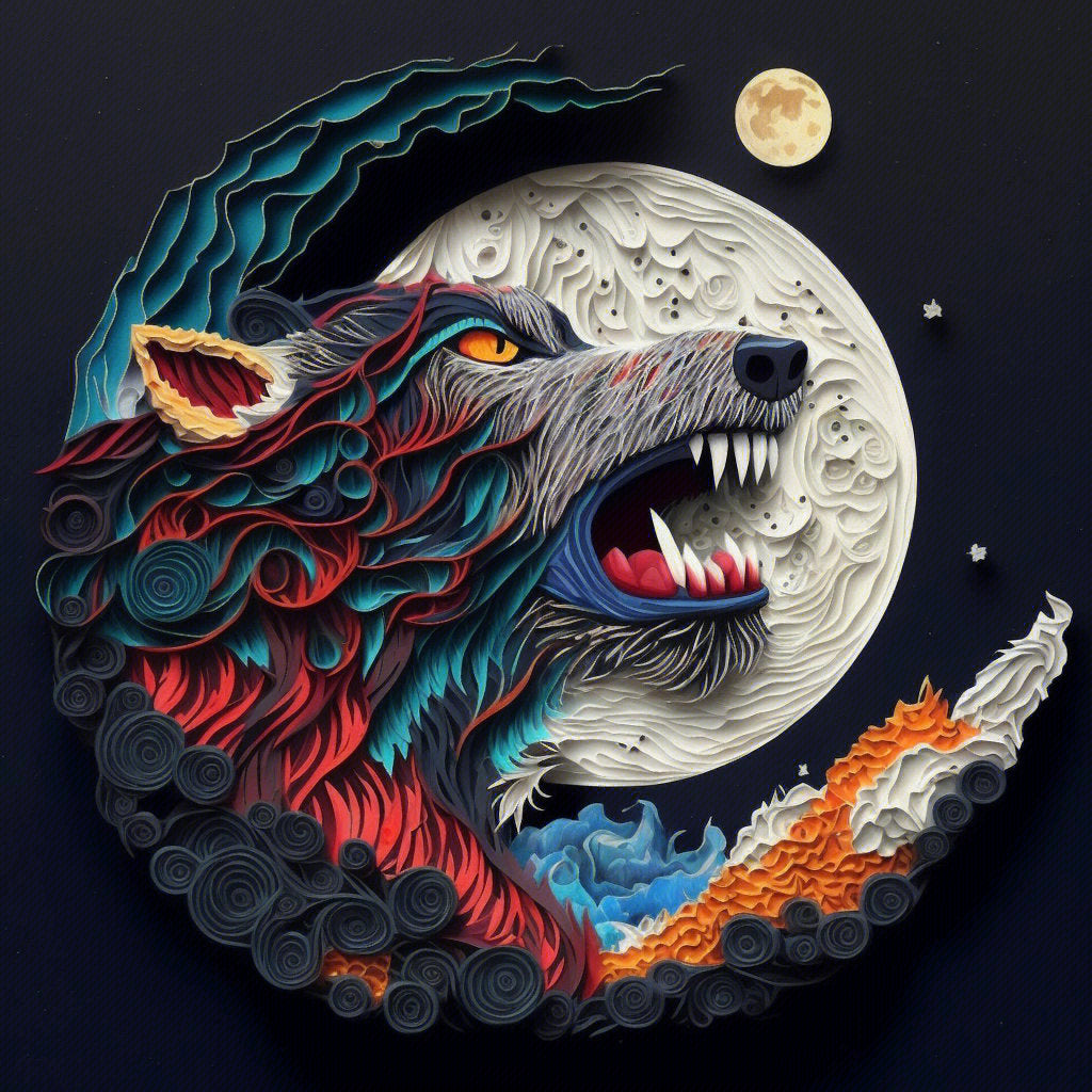 Diamond Painting - Moon Wolf
