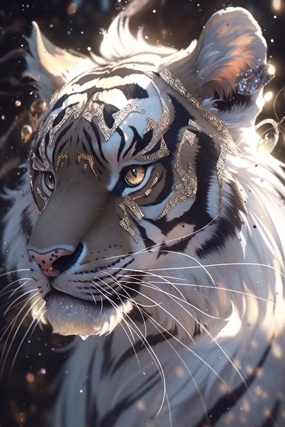 AB Diamond Painting  |  White tiger