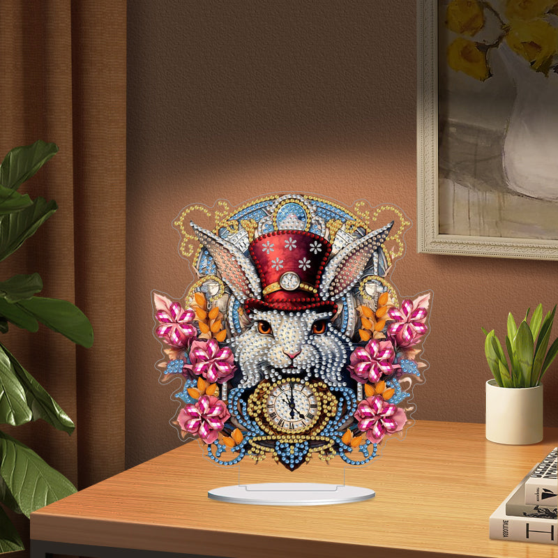 Diamond Painting Ornament | Alice Wonderland Bunny