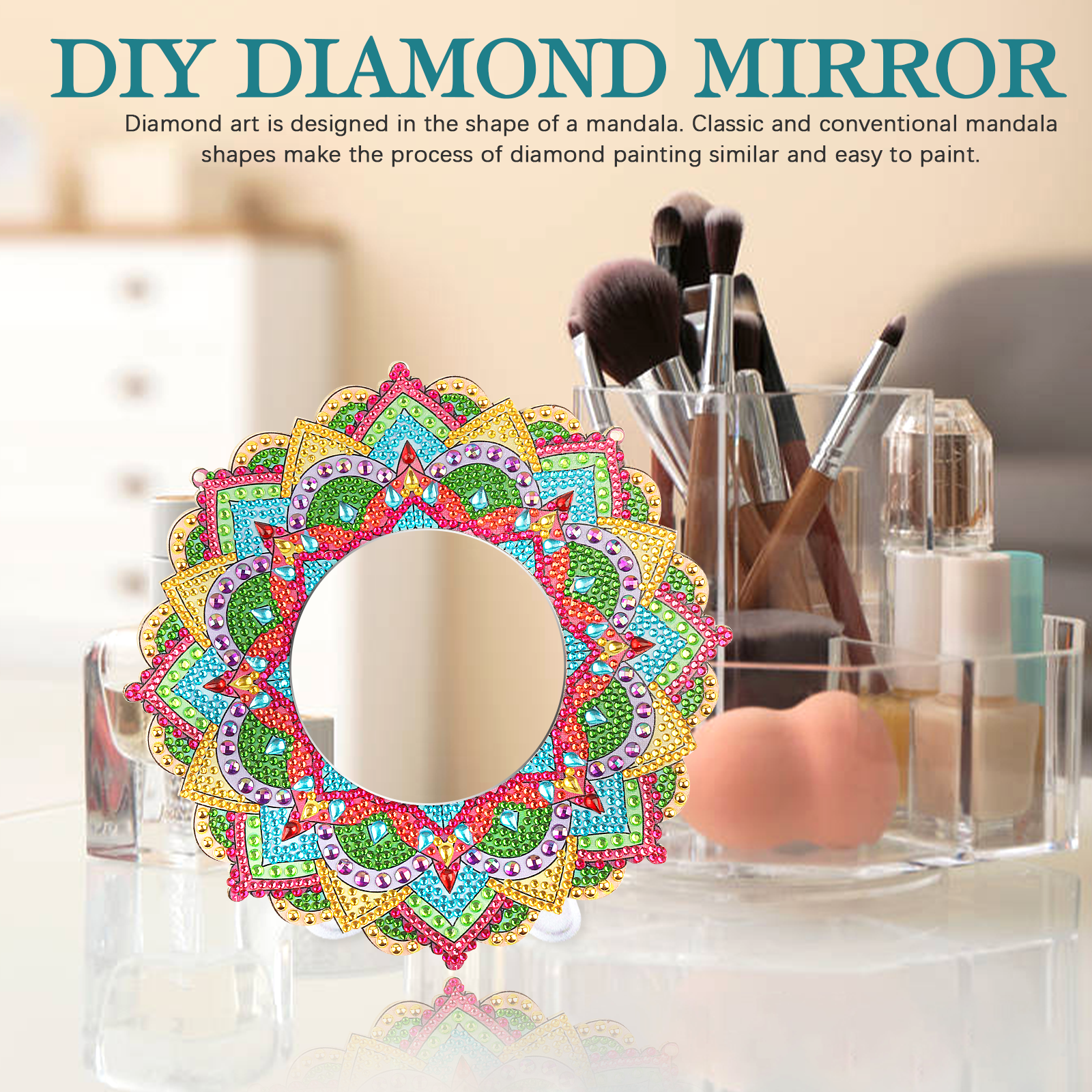 DIY diamond painting  Mandala  Mirror