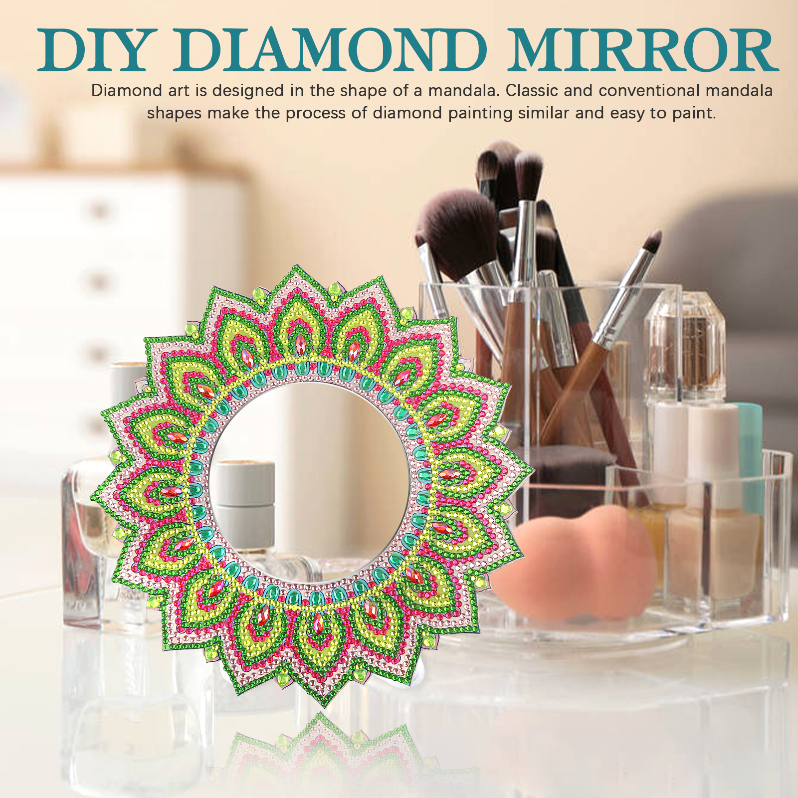 DIY diamond painting  Mandala  Mirror