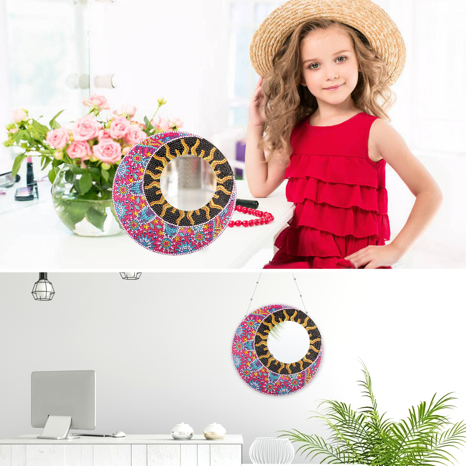 DIY diamond painting  Mandala  Mirror