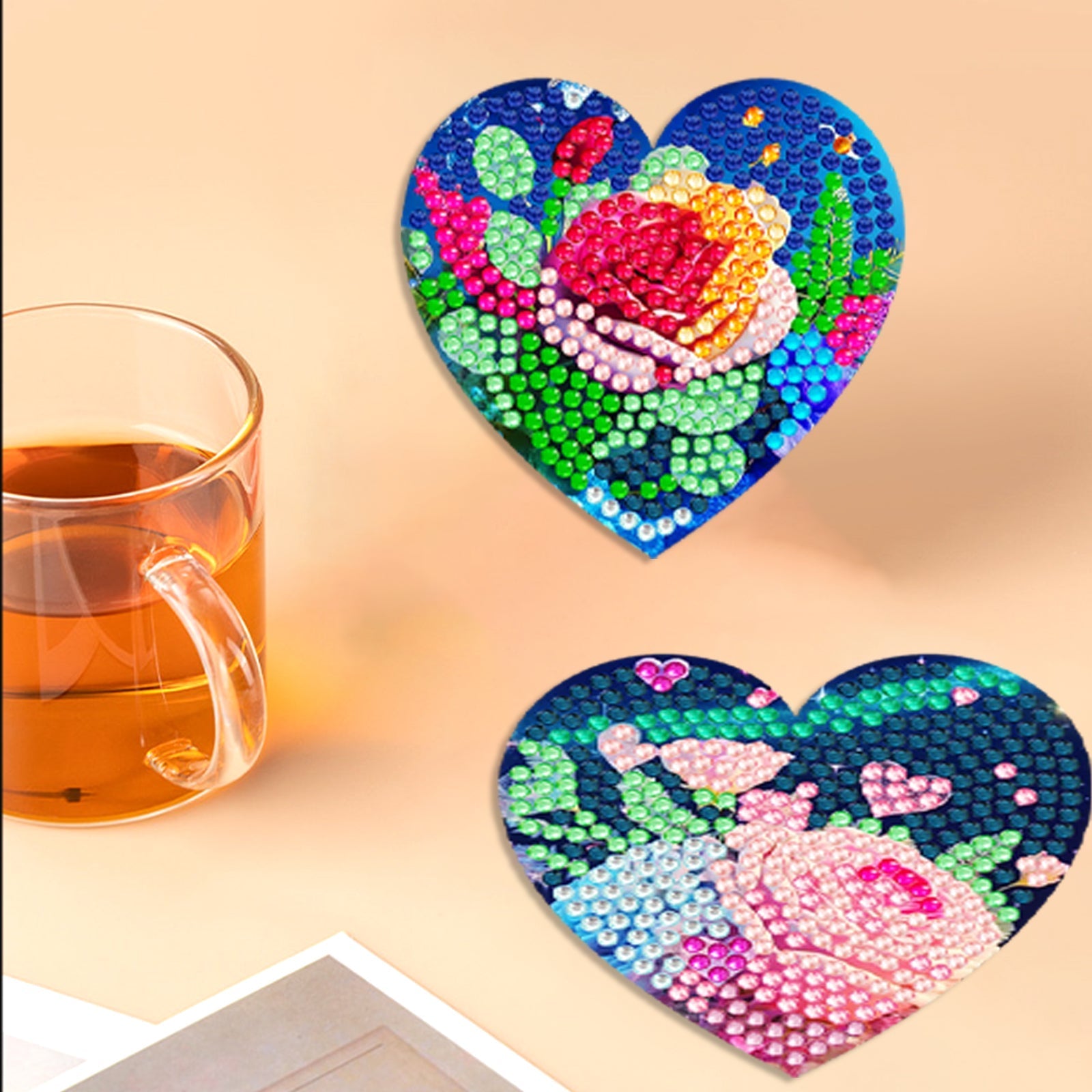 8 pcs set DIY Special Shaped Diamond Painting Coaster  | love(no holder)