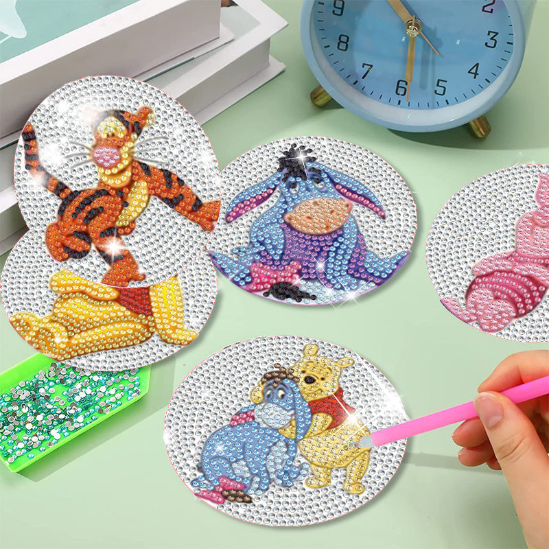 6 pcs set DIY Diamond Painting Coaster | Cartoon