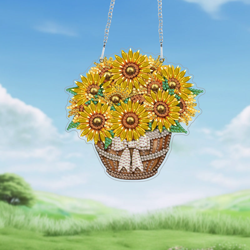 DIY Crystal Diamond Pendant | Sunflower