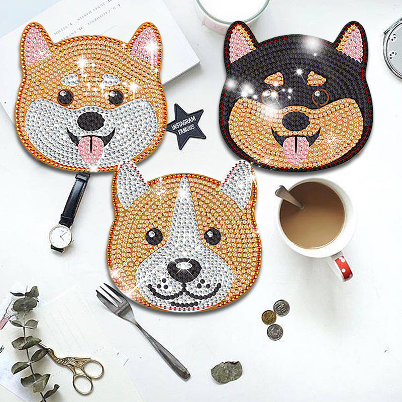8 pcs set DIY Diamond Painting Coaster | Puppy