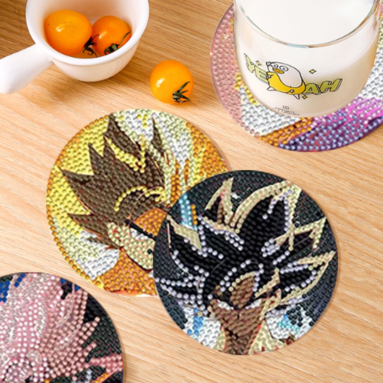 8 pcs set DIY Special Shaped Diamond Painting Coaster  | Dragon Ball-Wukong(no holder)