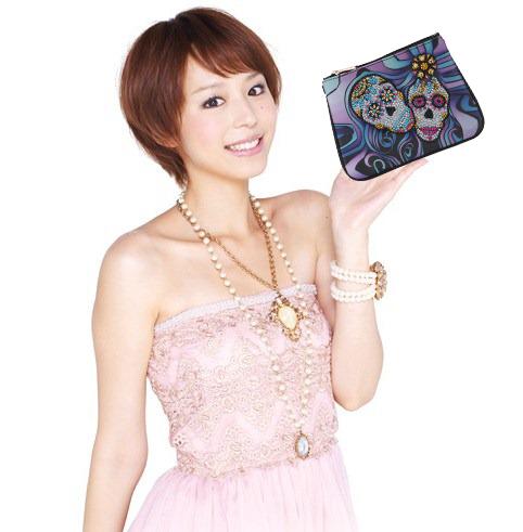 DIY Skull Special Shaped Diamond Painting Wristlet Wallet Women Clutch Mosaic Bag