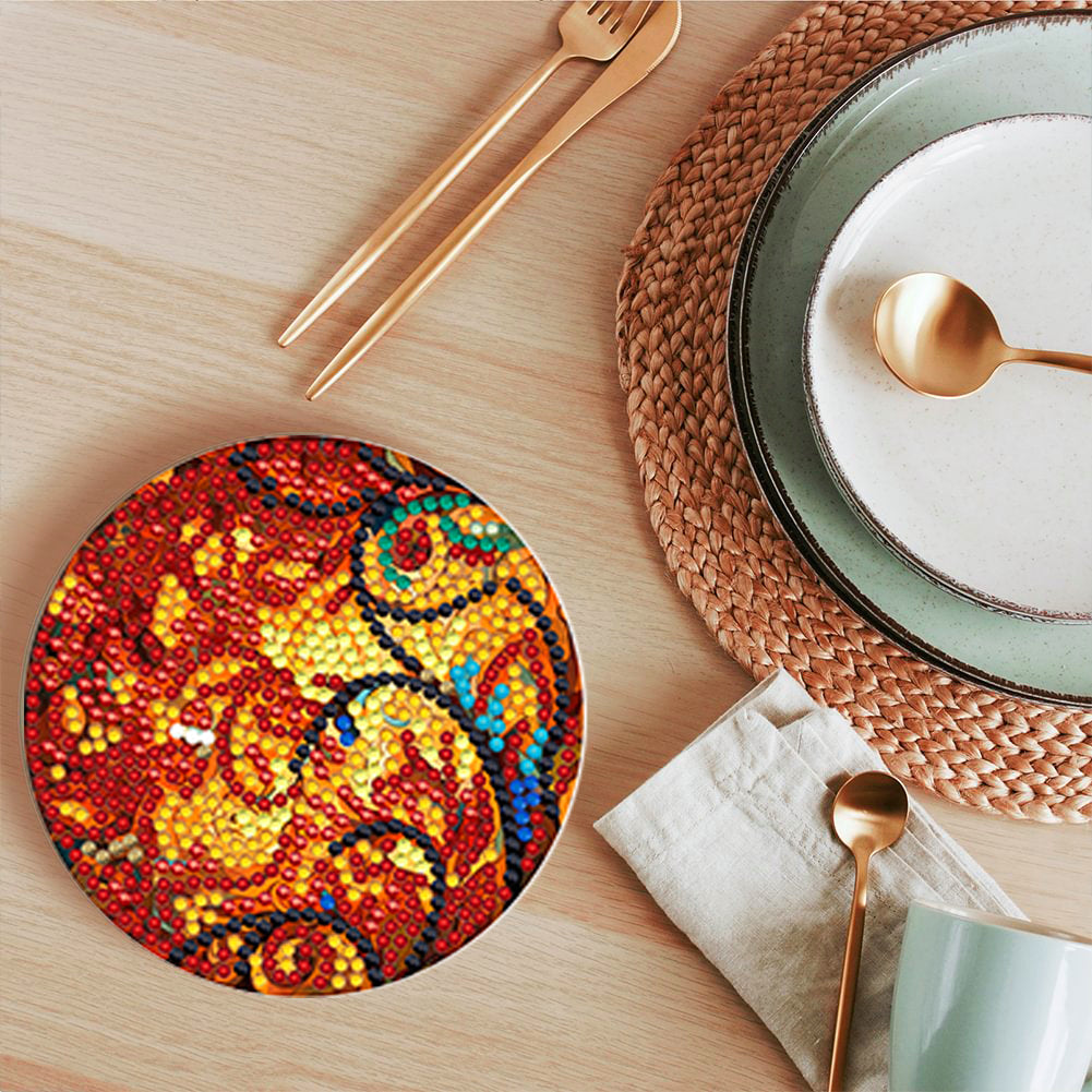 8 pcs set DIY Special Shaped Diamond Painting Coaster  | tree（no holder）