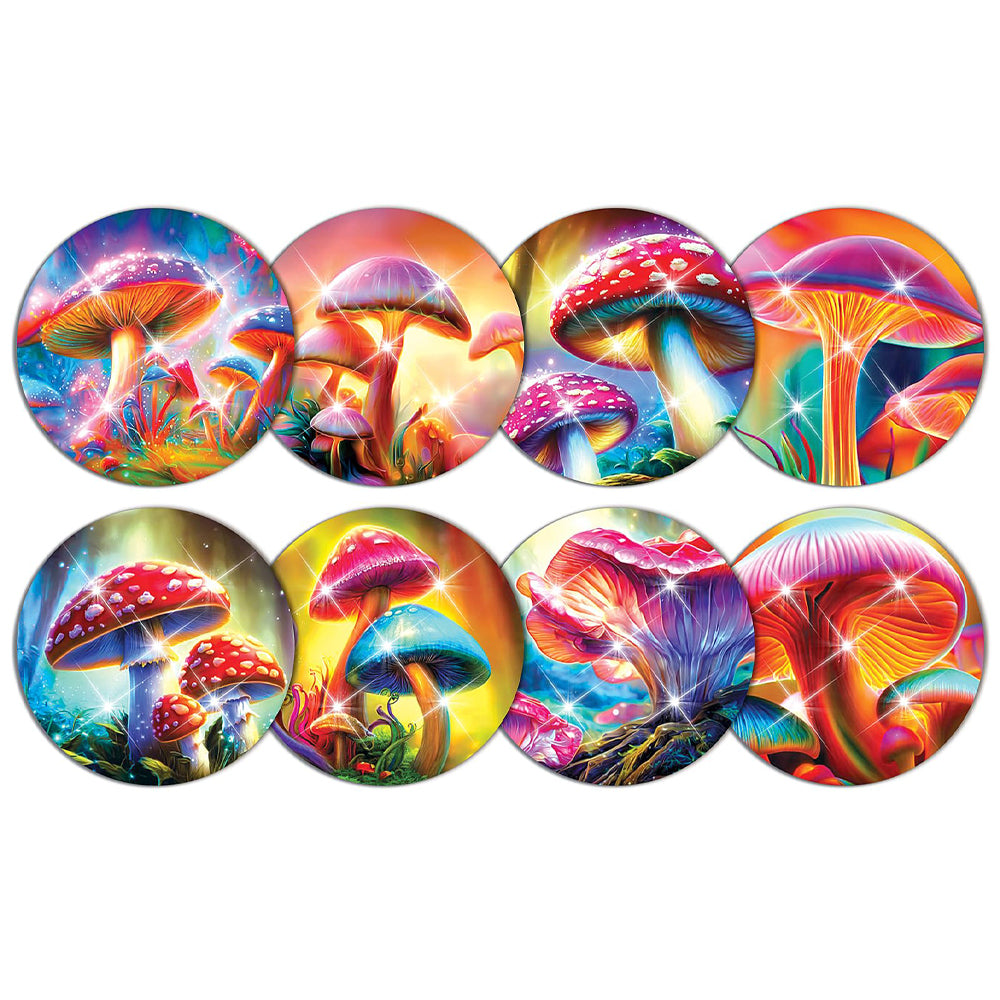 8 pcs set DIY Special Shaped Diamond Painting Coaster  | mushroom(no holder)