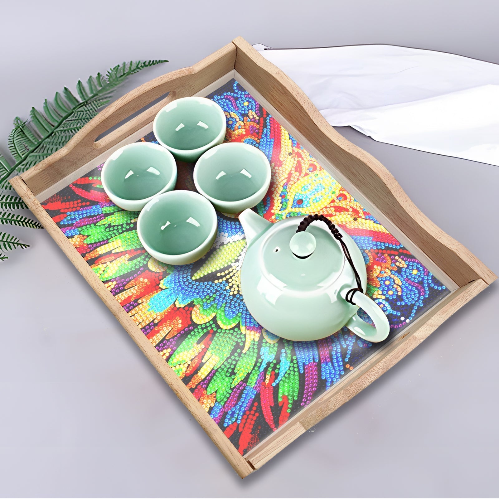 Diamond Painting Wooden Trays With Handle - Owl