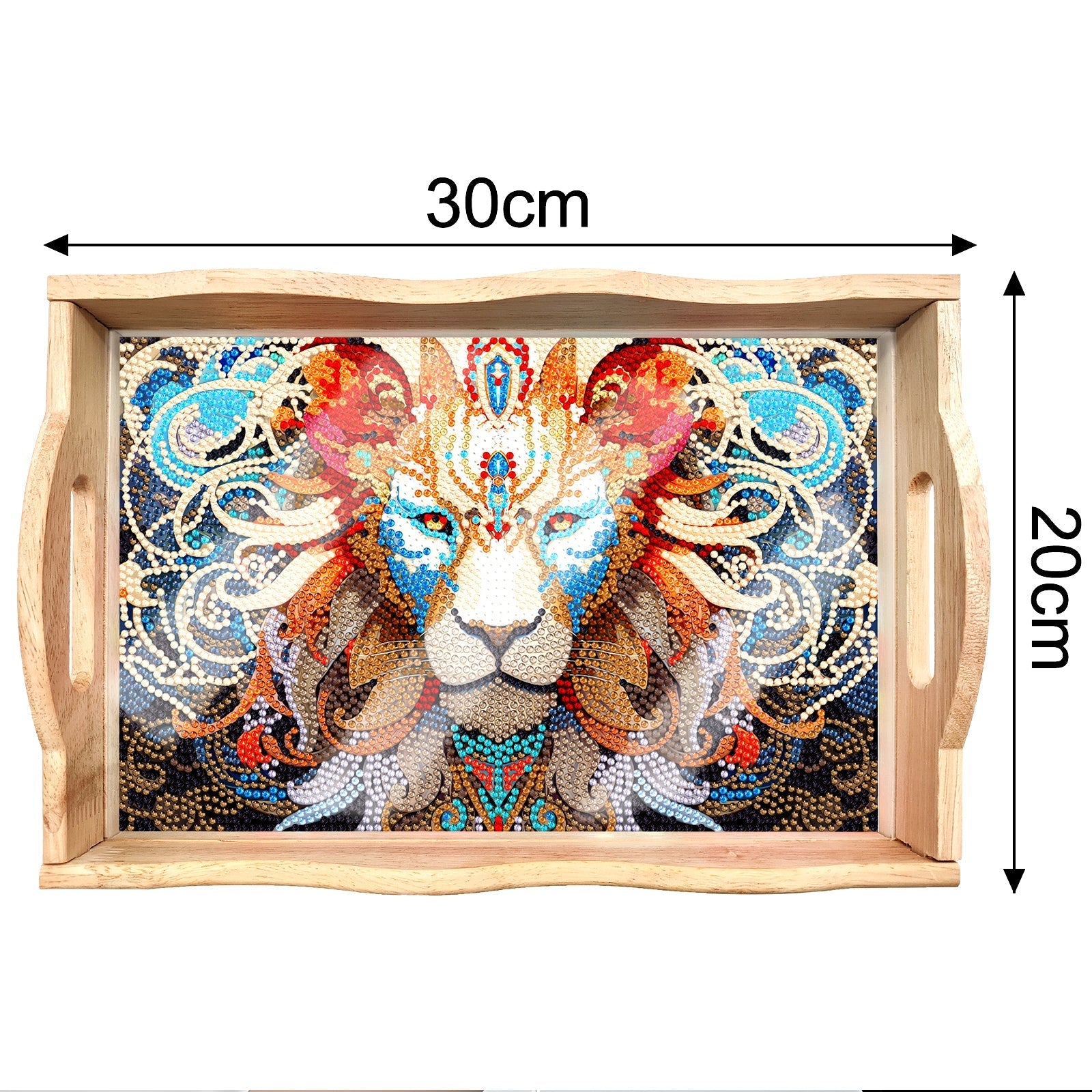 Diamond Painting Wooden Trays With Handle - Lion