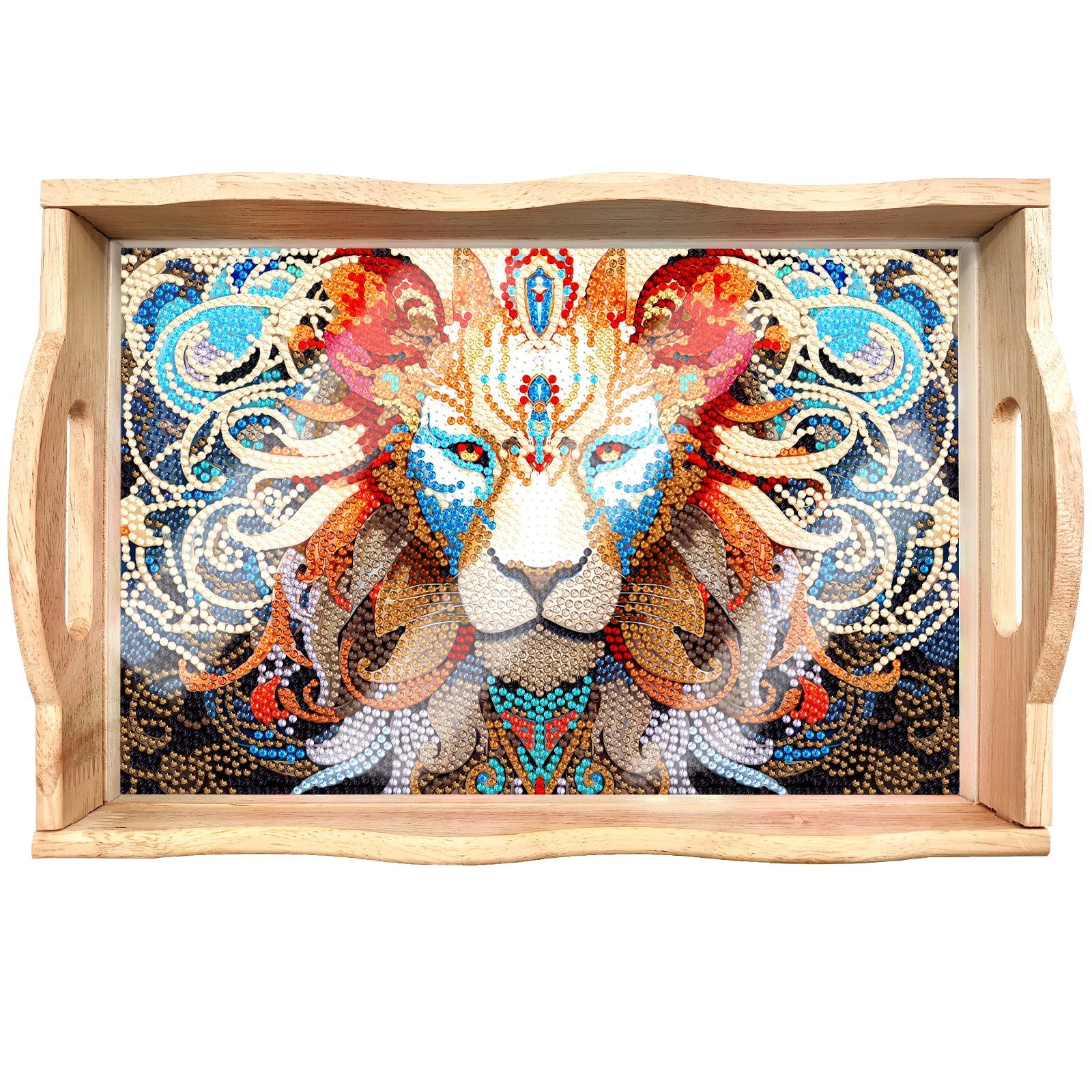 Diamond Painting Wooden Trays With Handle - Lion