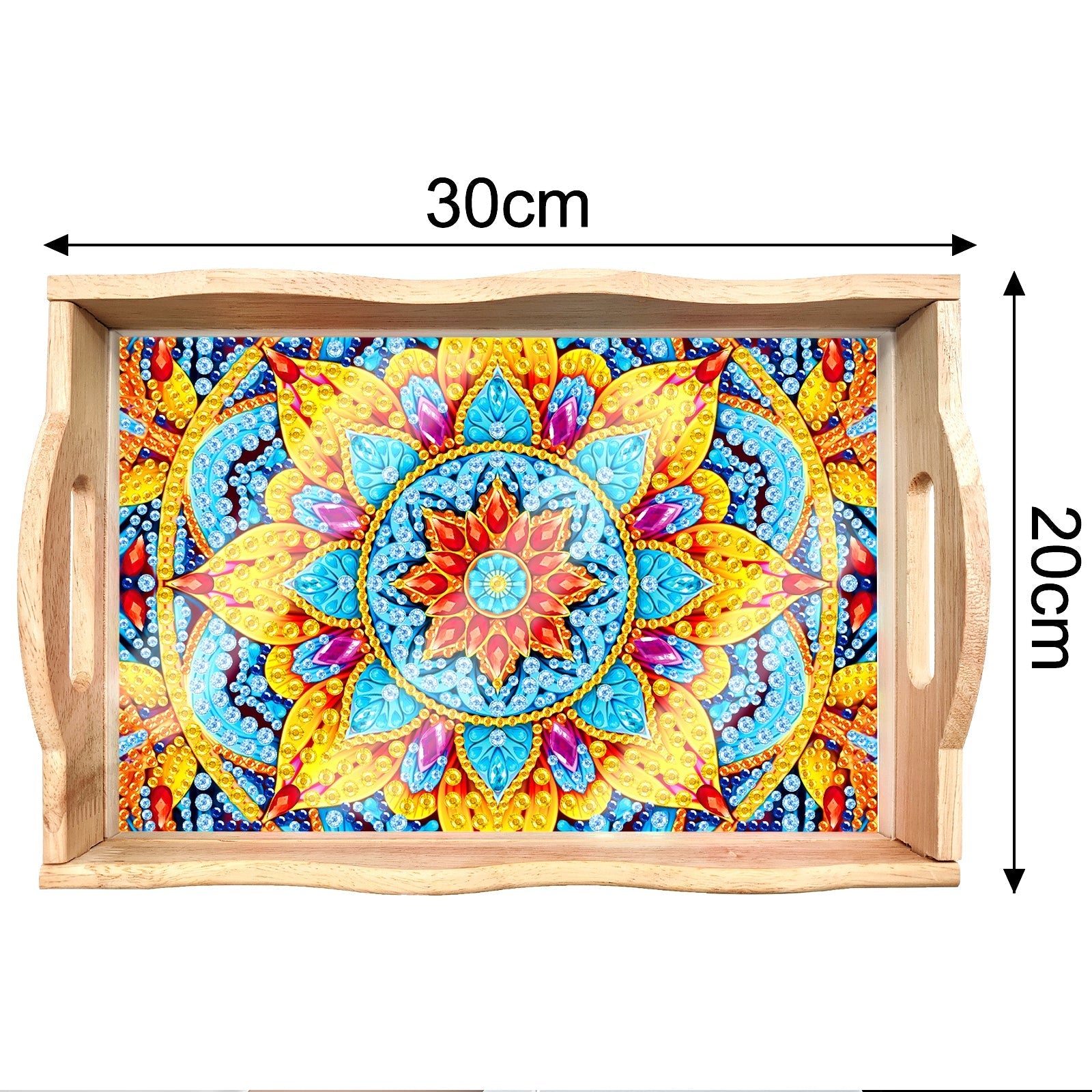 Diamond Painting Wooden Trays With Handle - Mandala