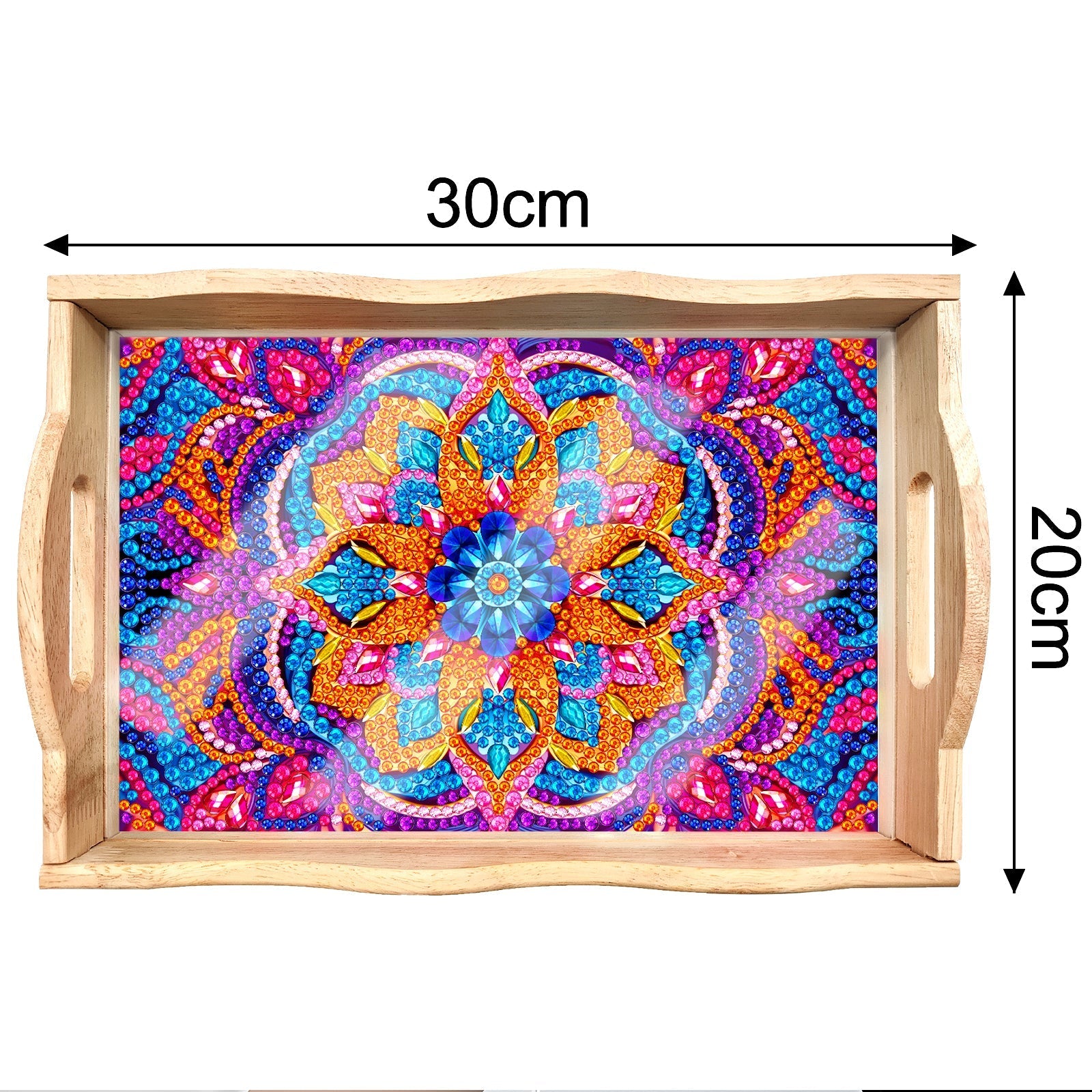 Diamond Painting Wooden Trays With Handle - Mandala