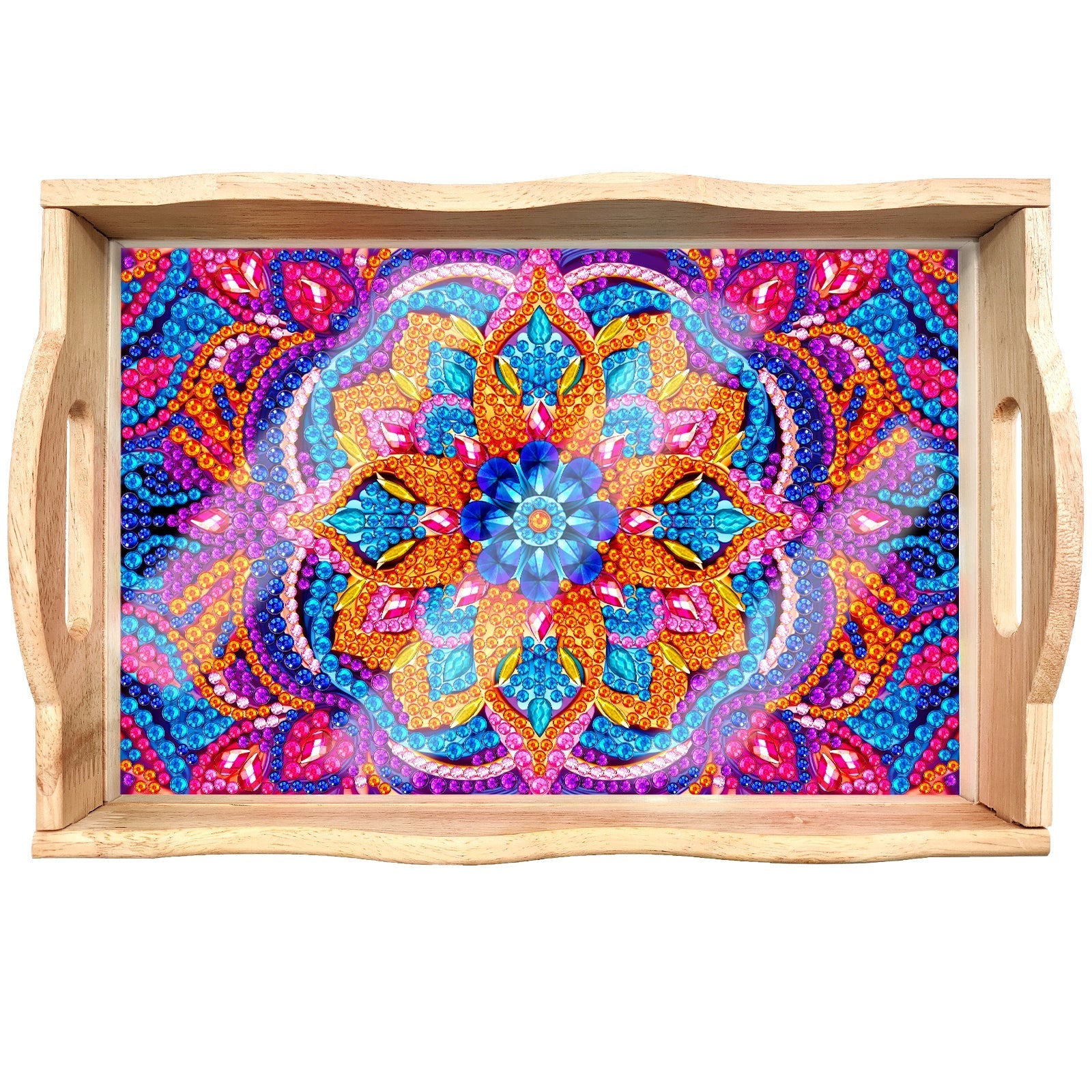 Diamond Painting Wooden Trays With Handle - Mandala