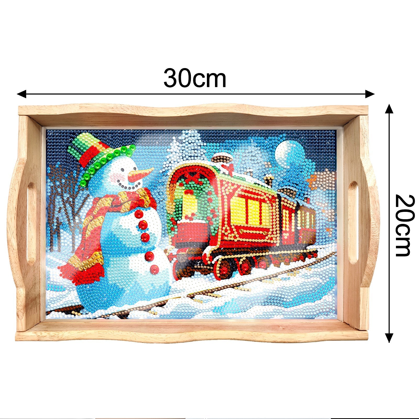 Diamond Painting Wooden Trays With Handle - Snow Train